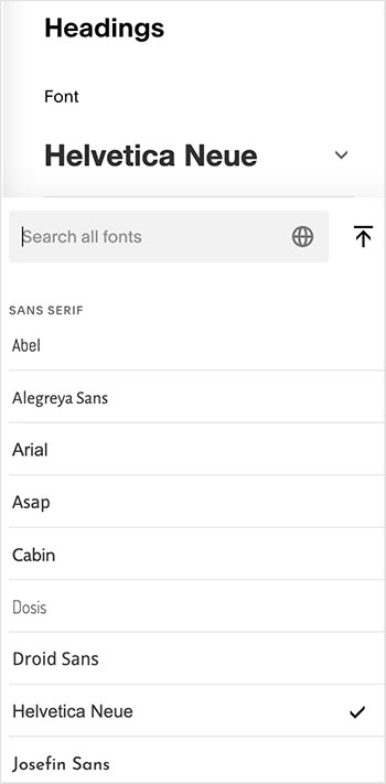 Applying fonts in Squarespace
