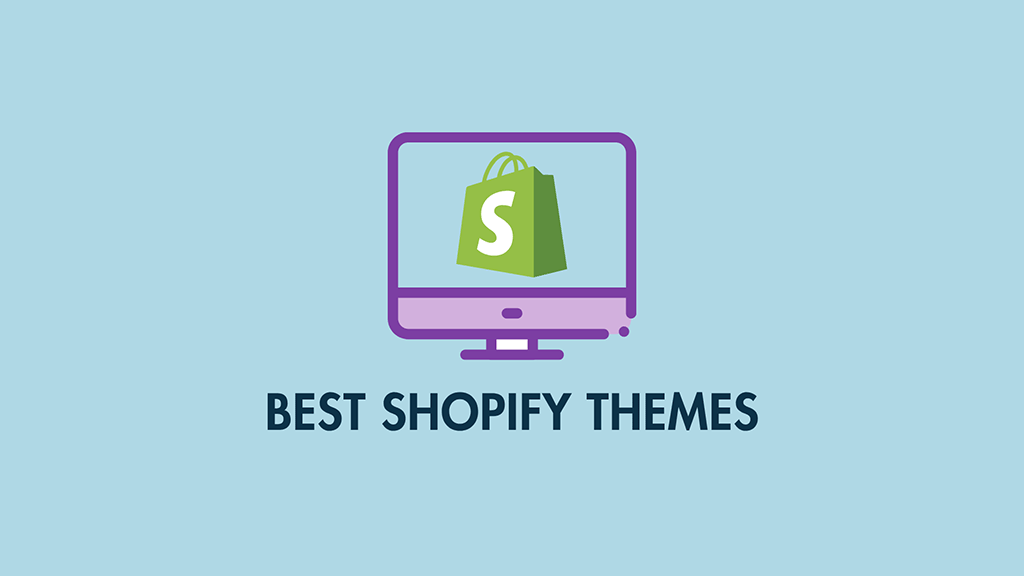 'Best Shopify Themes' - a graphic of a computer screen, featuring the Shopify logo.