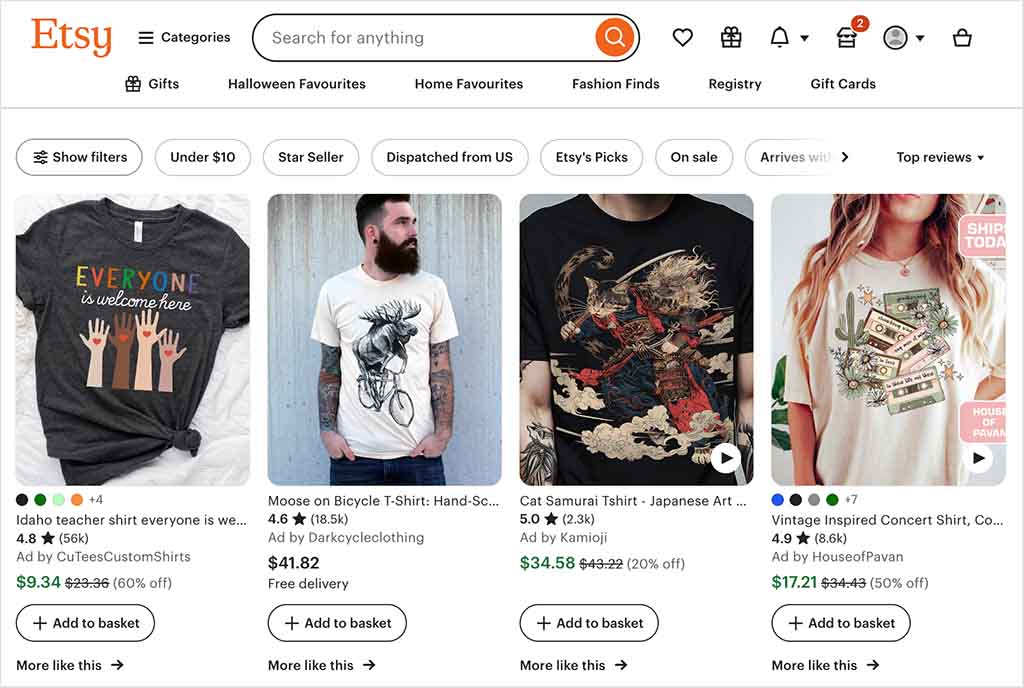 Etsy print on demand listings