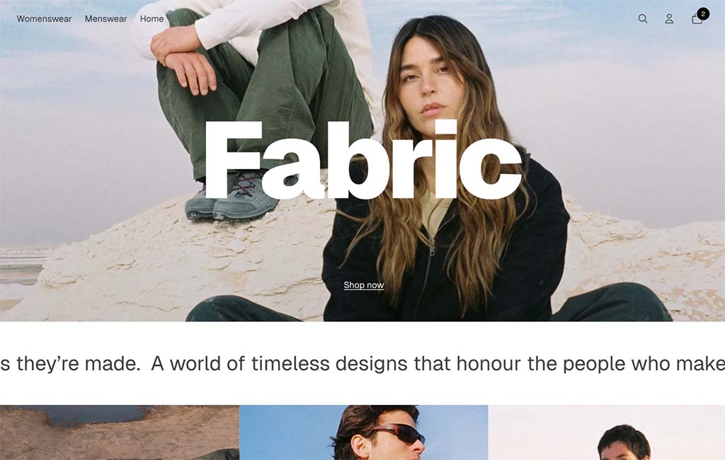 Shopify's 'Fabric' theme