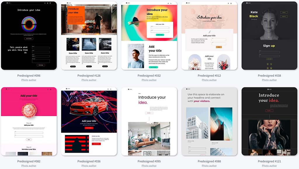 GetResponse landing page templates