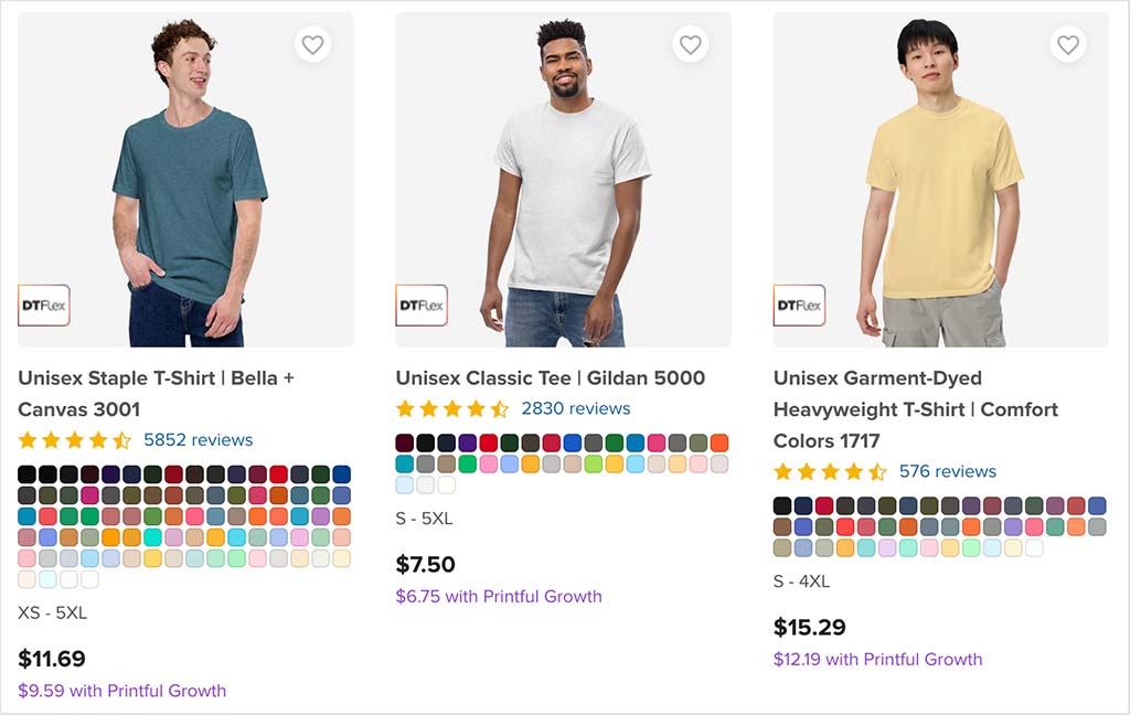 Printful listings in the product catalog