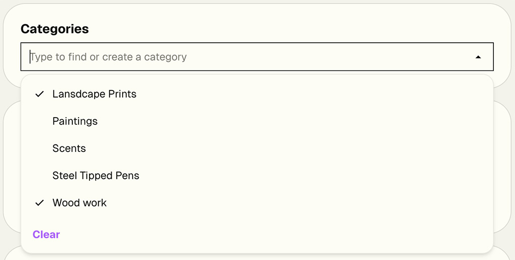Managing product categories