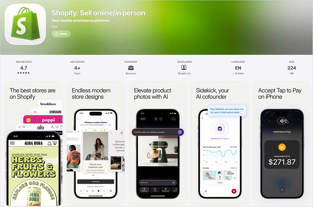Shopify iOS app