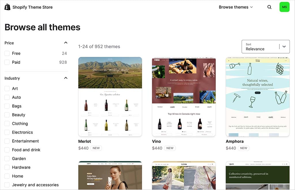 The Shopify Theme Store