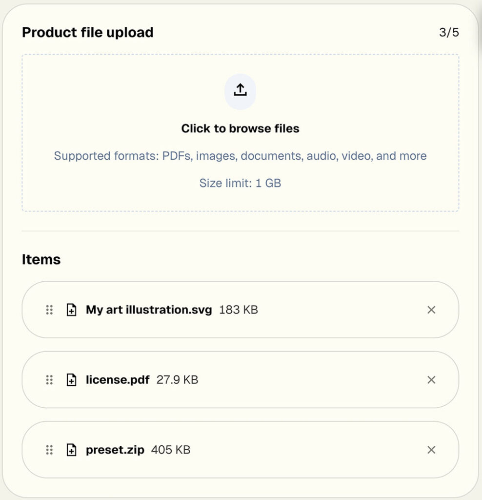 Adding a digital product in Big Cartel