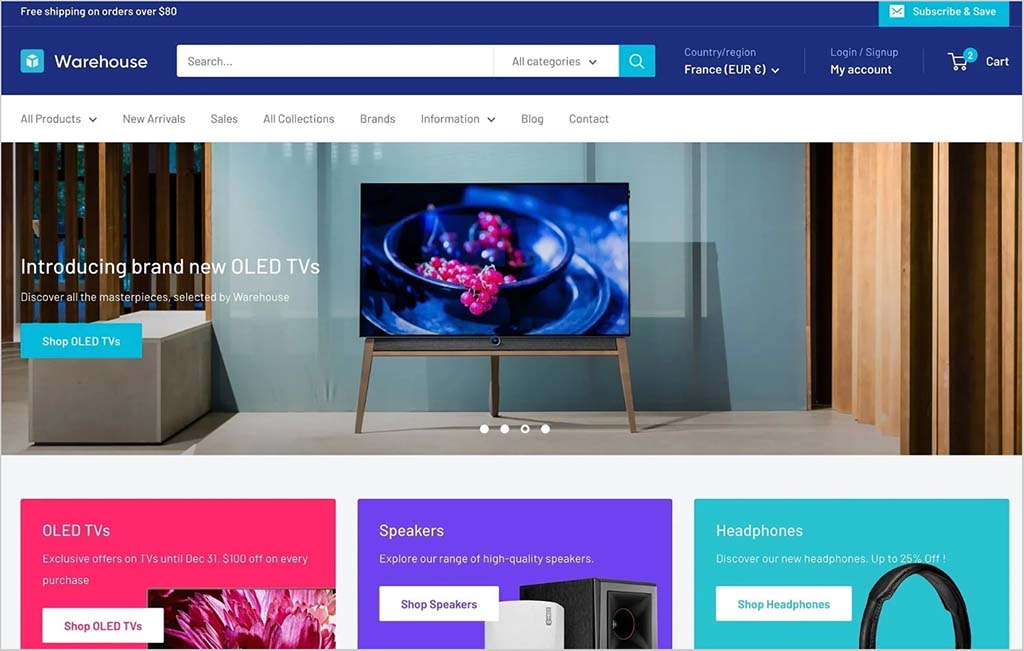 Shopify's 'Warehouse' theme