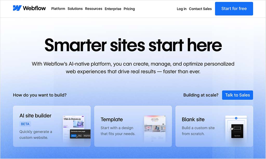 The Webflow platform