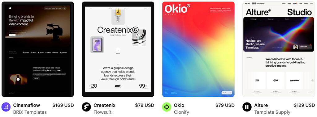 Examples of Webflow templates