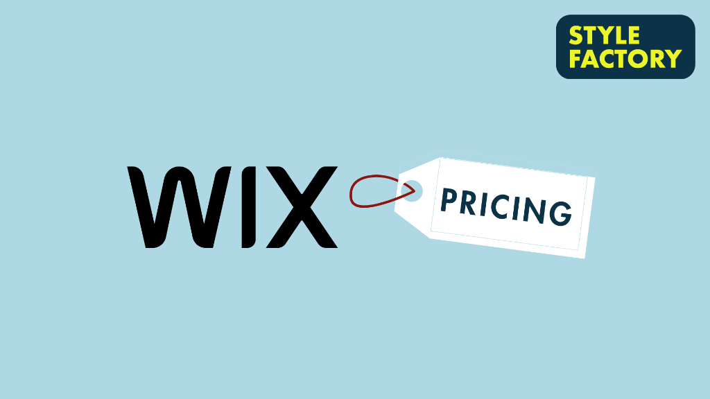 Wix pricing (image of Wix logo beside a price tag)