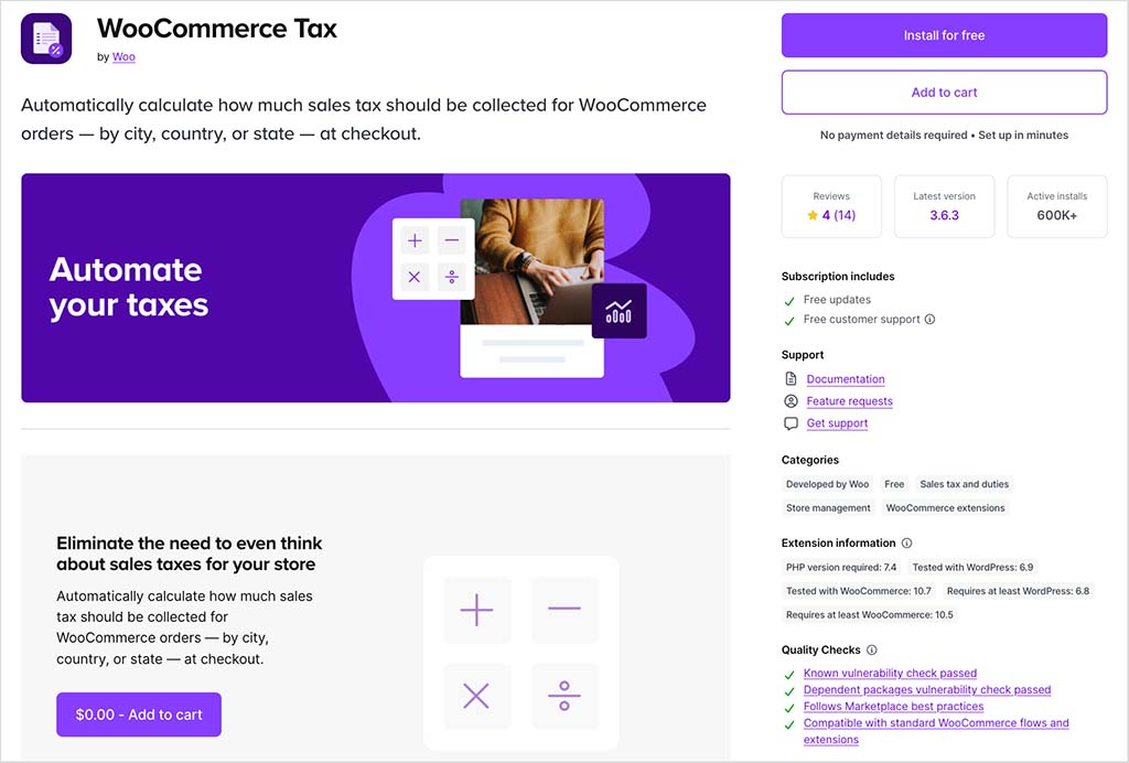 The 'WooCommerce Tax' plugin
