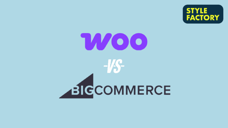 'WooCommerce vs BigCommerce' - the two company logos against a light blue background.