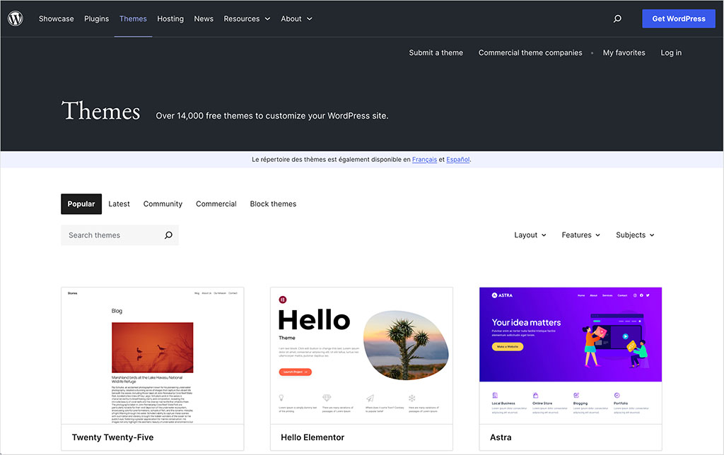 WordPress theme directory