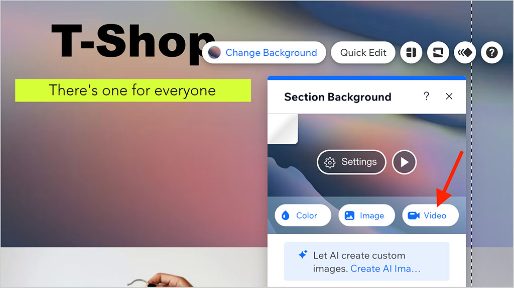 Adding a background video in Wix