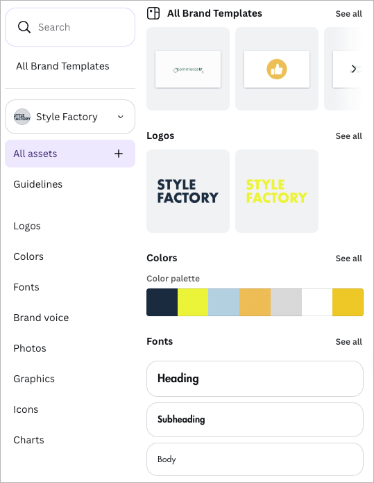 Creating brand kits in Canva