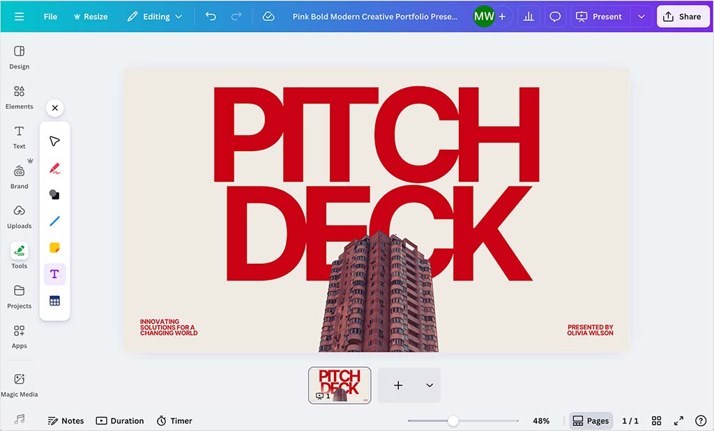 Canva's drag-and-drop-editor