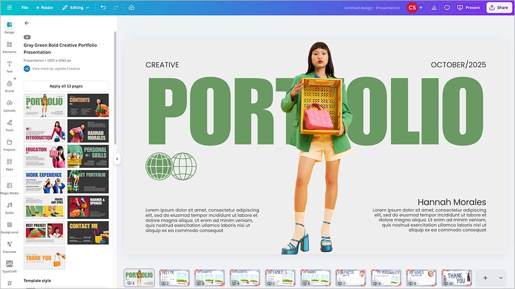 Canva presentation template