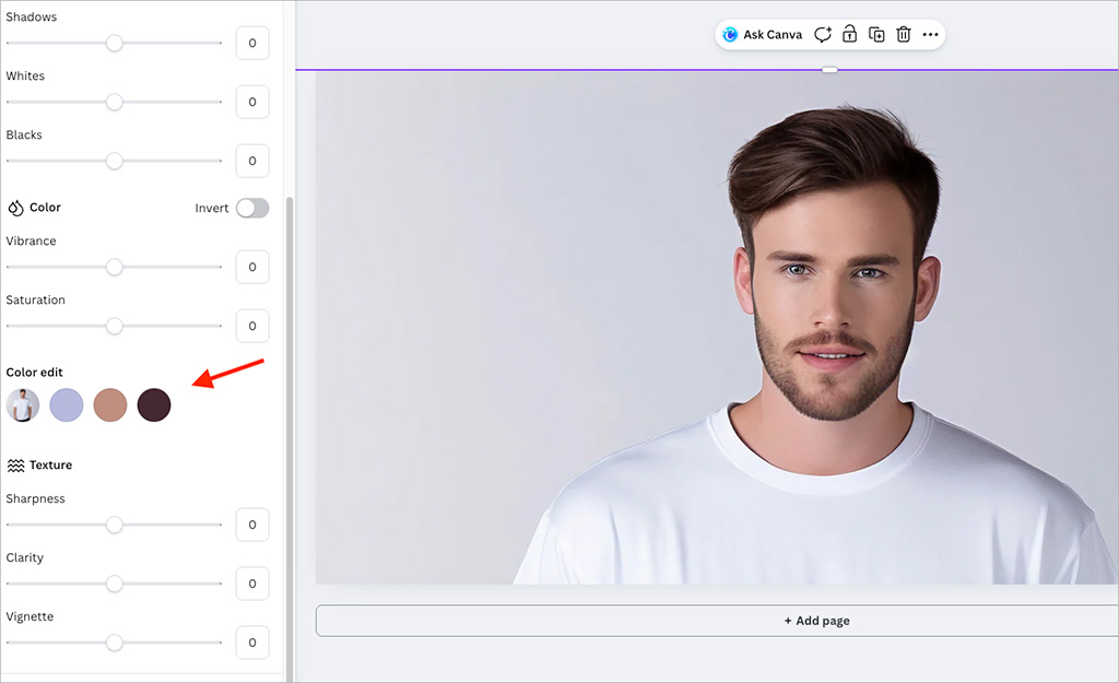 The 'Color Edit' feature