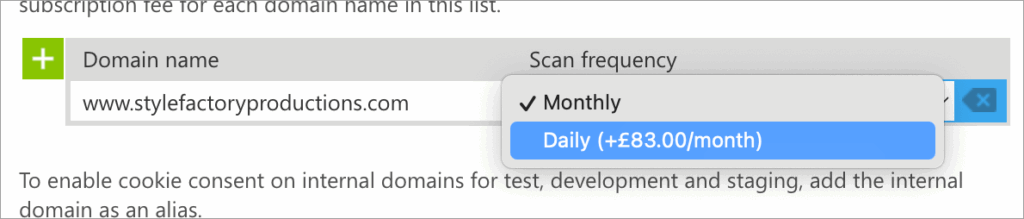 Enabling daily cookie scans in Cookiebot