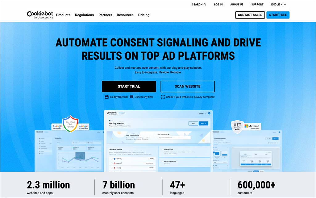 The Cookiebot platform