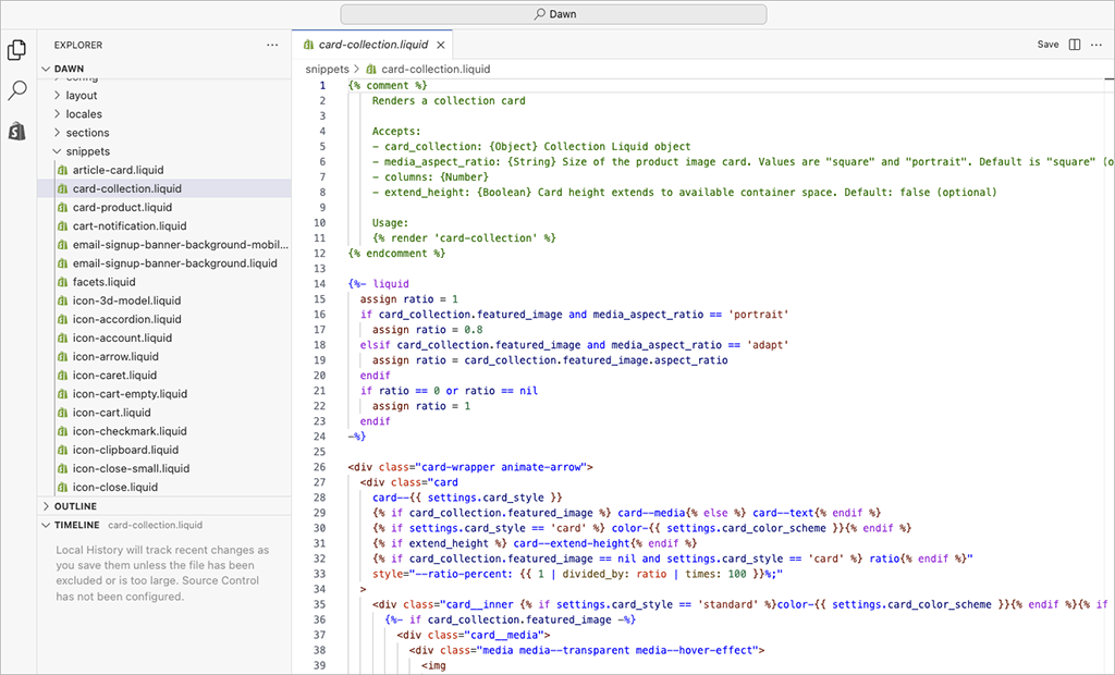 Editing Liquid theme code in Shopify