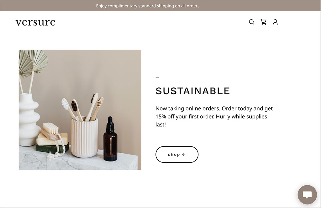 GoDaddy's 'Simple Store' template.