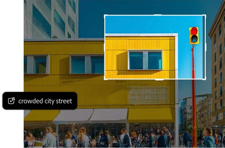 Using Photoshop's 'generative expand' feature.