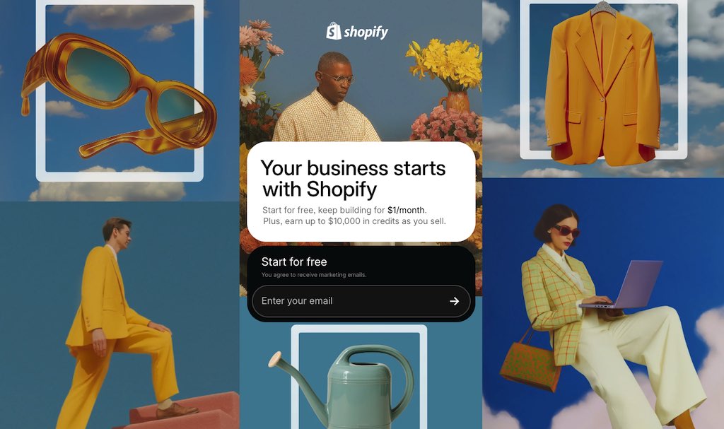 Shopify free trial sign-up page