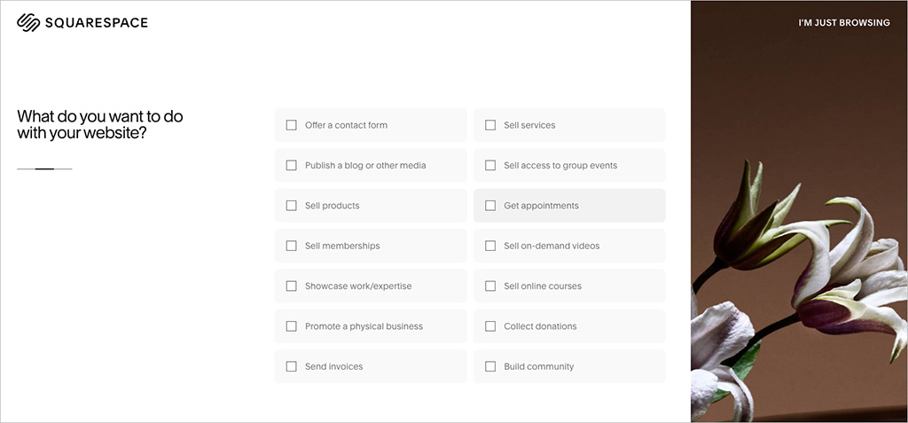 Using Squarespace's AI site builder