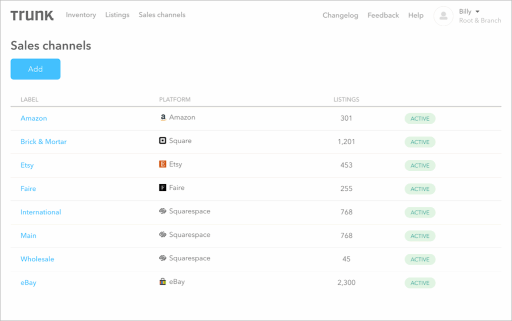 The Trunk extension for Squarespace