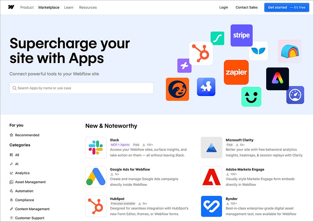 Webflow integrations