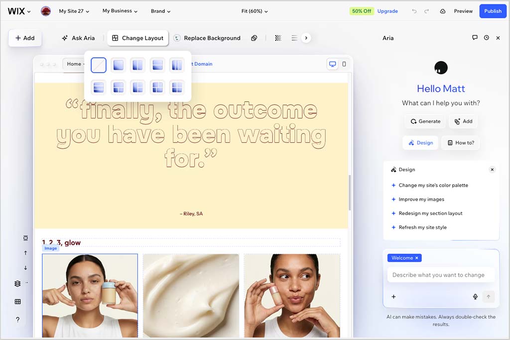 Wix Harmony editor