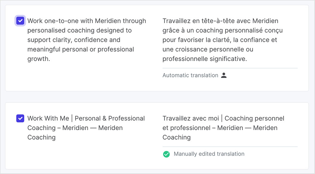 SEO metadata translations using Weglot