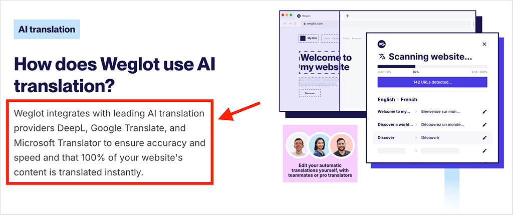 Weglot AI translation engines