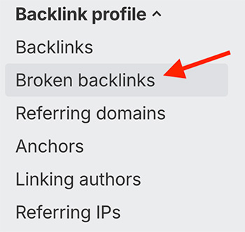 Ahrefs' 'broken backlinks' tool
