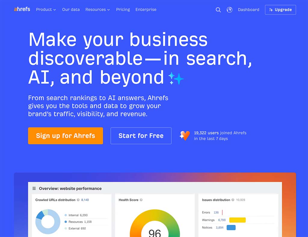 The Ahrefs platform