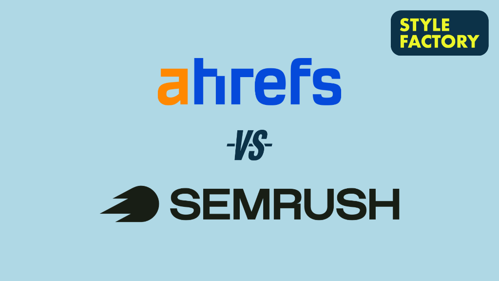 Ahrefs vs Semrush (the two logos side by side, divided by a 'versus' graphic)