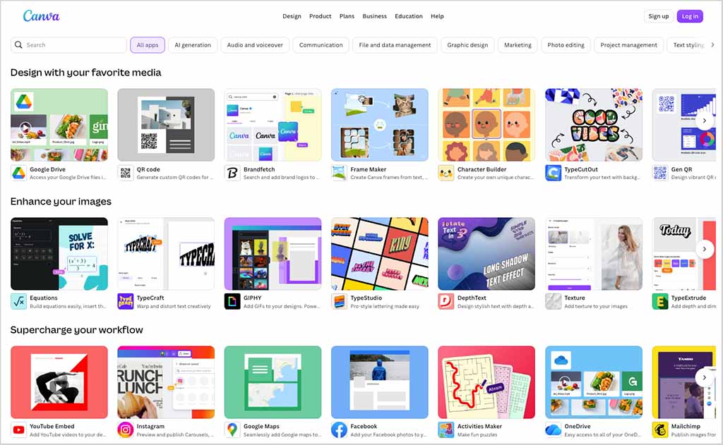 The Canva app directory