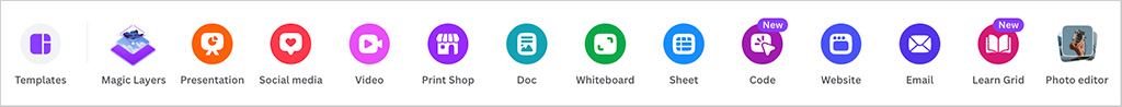 Canva design type icons