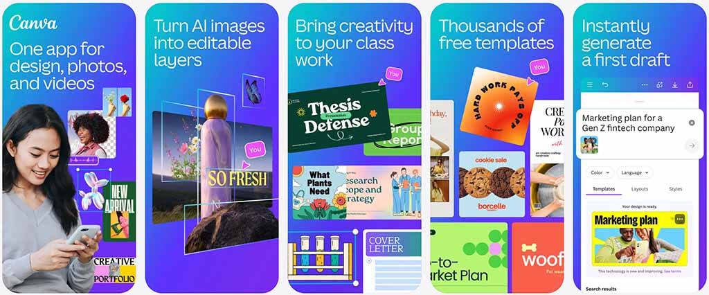Canva mobile app
