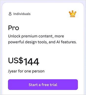 Canva Pro pricing