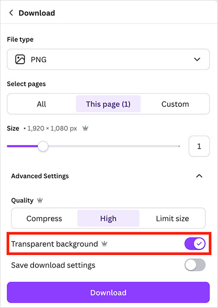 Exporting designs with a transparent background in Canva becomes possible on the 'Canva Pro' plan.