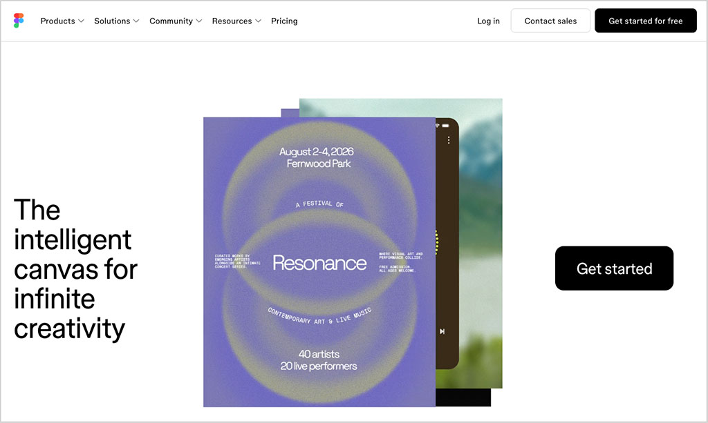 The Figma home page