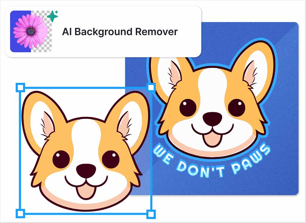Kittl's AI background remover tool