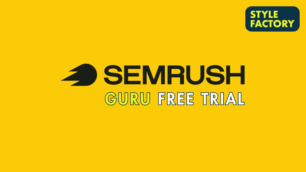 Semrush Guru trial — image of the Semrush logo and a 'Guru free trial' label.