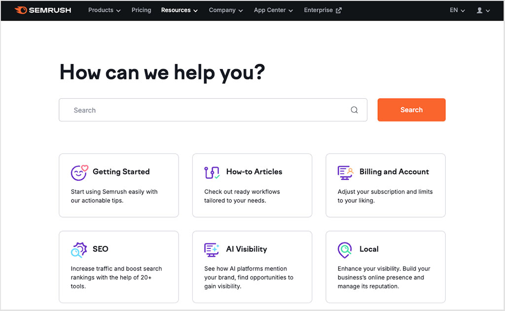 The Semrush help center