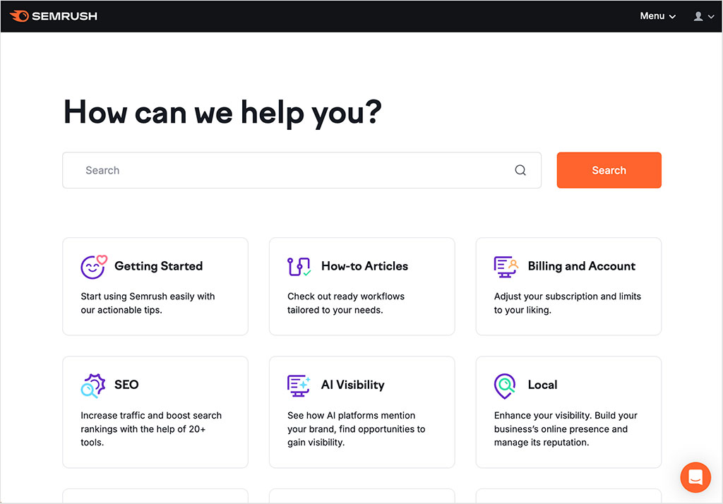 Semrush's help center