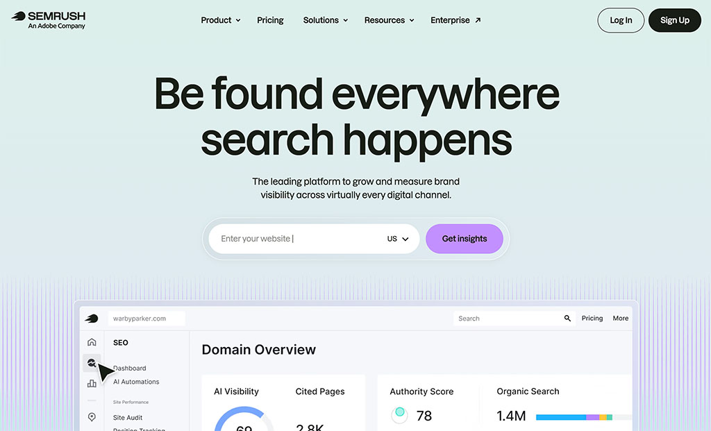 The Semrush platform