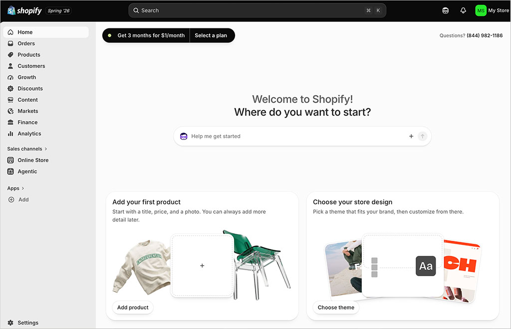 Setting up a new Shopify store