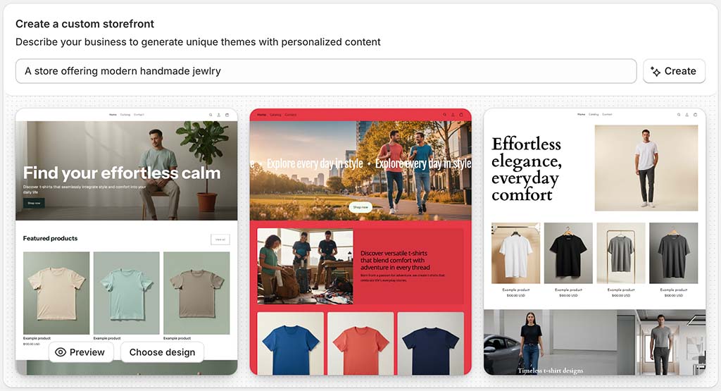 Trying out Shopify's AI store building features